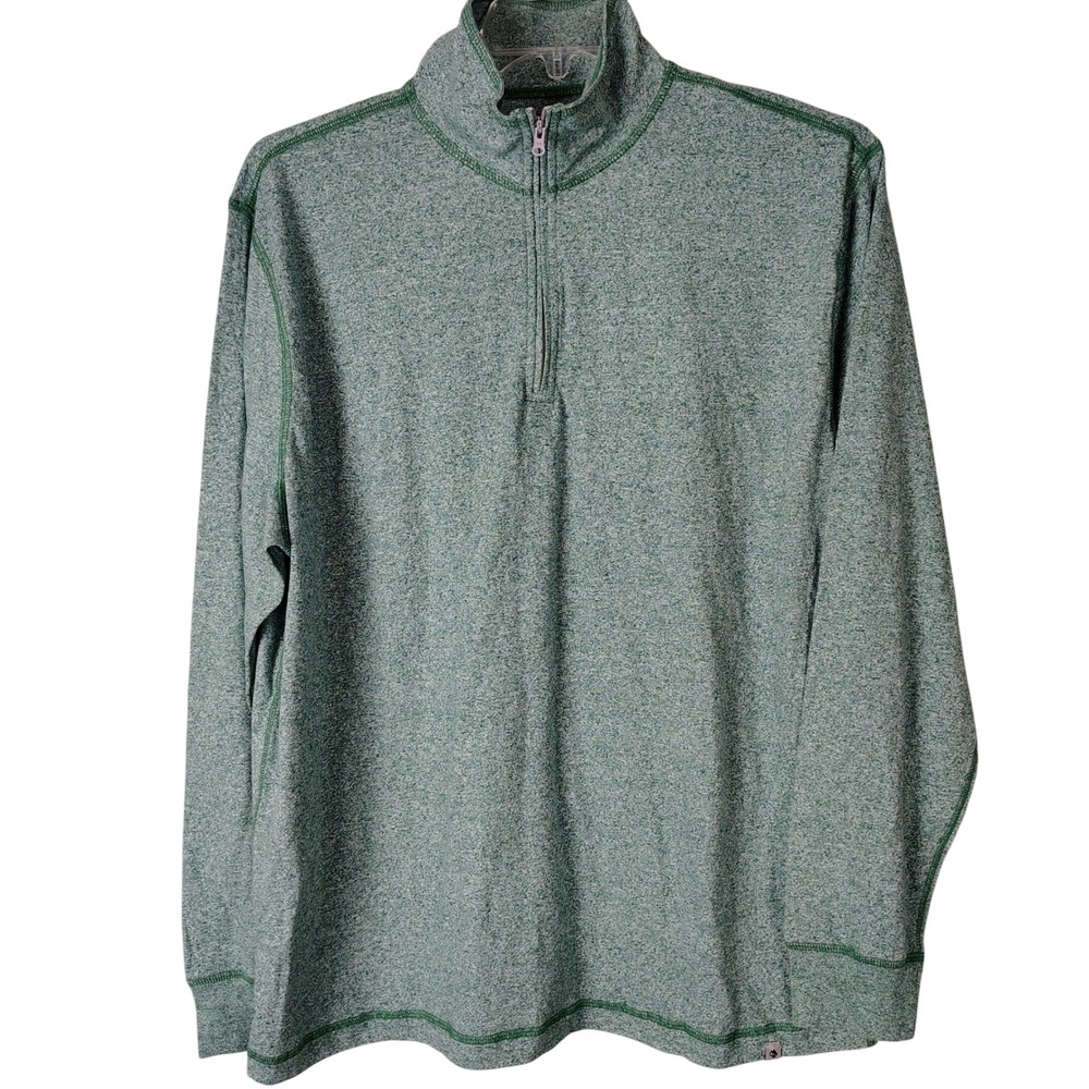 Ocean Coast Mens Hunt Green Heather Quarter Zip Pullover L nwt deadstock‎